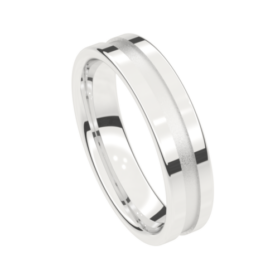 Aurodesign 8235-W55 witgouden trouwring