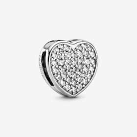 Pandora 798684C01 pave hart clip bedel zilver