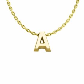 Minioro collier met letter A t/m Z goud