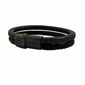 09267 armband zwart leer