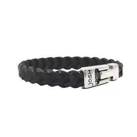 armband 24773 zwart leer