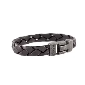 armband 24902 zwart leer