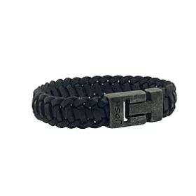 armband 24905 zwart leer