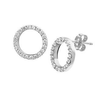 13.23133 zilveren zirkonia cirkel oorknoppen