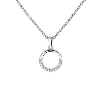 13.23205 zilveren collier rondje met zirkonia's 41+4 cm