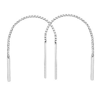 13.28130 zilveren doortrek oorbel staafje